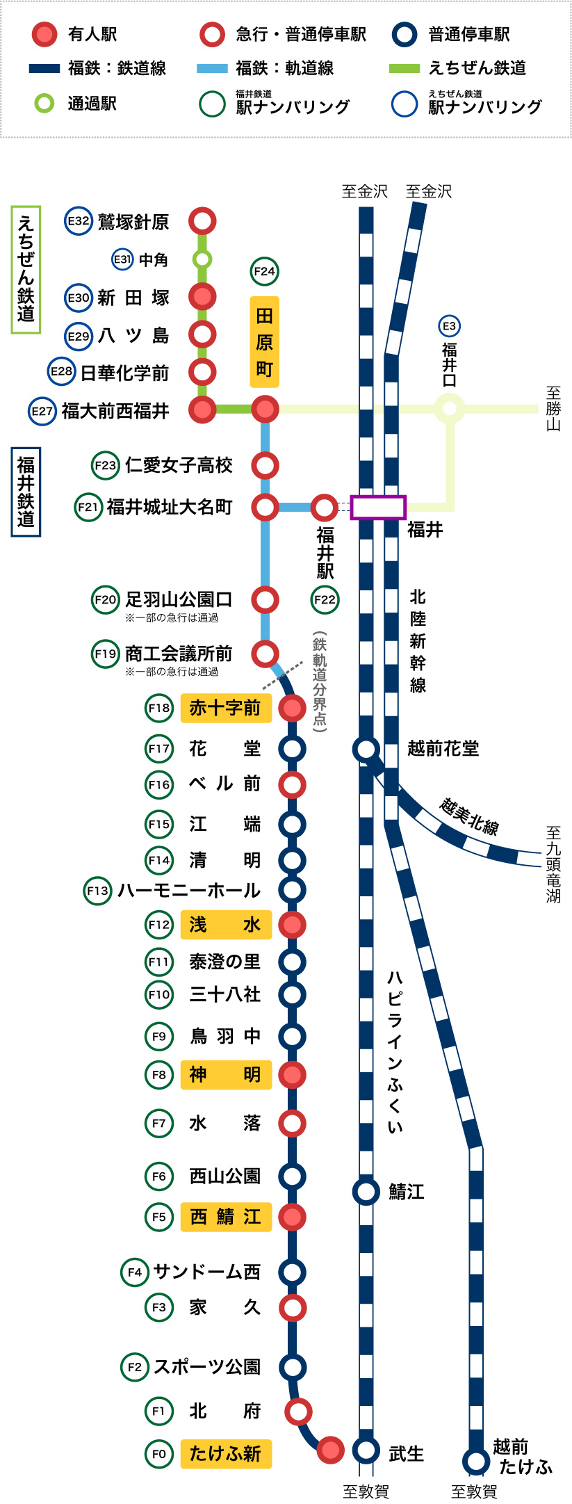 福井鉄道路線図